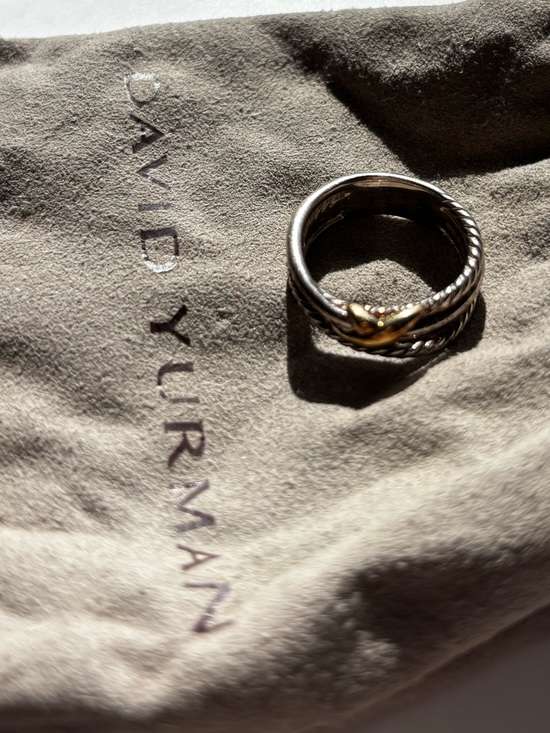 David Yurman Jewelry - David Yurman Crossover Silver and Gold Mixed-Metal Ring Sz 5.5